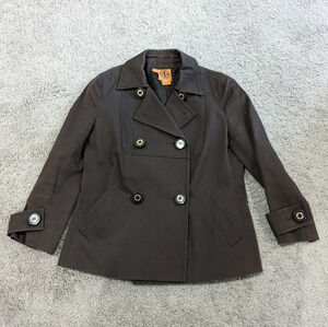 Tory Burch Double Breasted Cropped Brown‎ Jacket Blazer Size 4